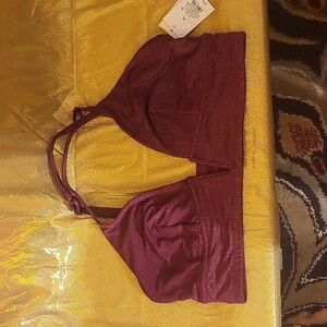 Auden Size XL Bralette NWT Cherry Pink Sparkly